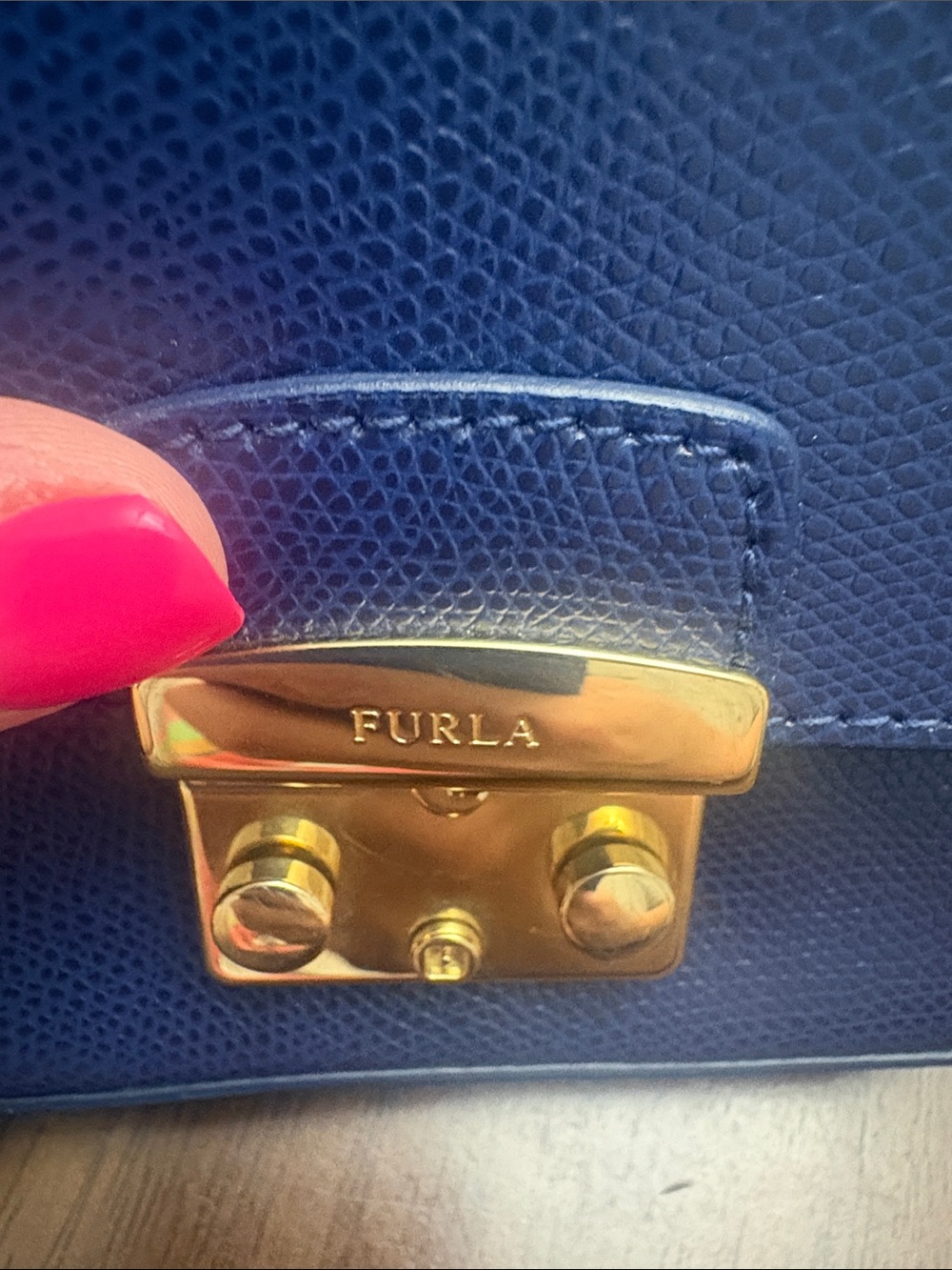 FURLA METROPOLIS Crossbody Mini Nero, Navy in 6 by 5 iinches EUC. - Picture 9 of 9